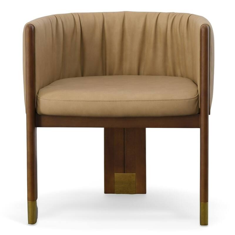 Modrest Elati Tan Vegan Leather Dining Chair