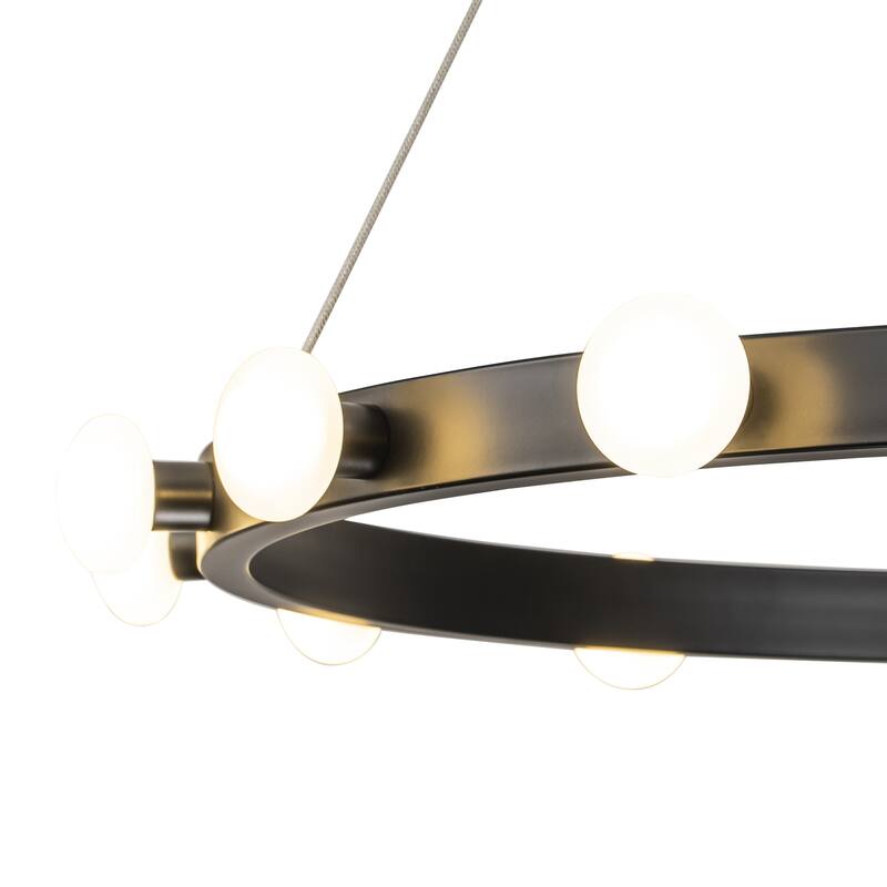 15/24-Light Mid-Century Modern Black Integrated LED Large Wagon Wheel Chandelier for Dining Room/Living Room
