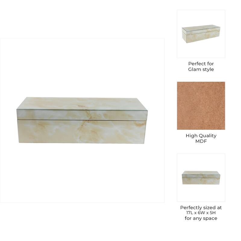 Classic Decorative Storage Box with Lid - 17" x 6" x 5"