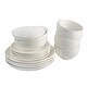 preview thumbnail 2 of 6, Euro Ceramica Fez 20 Piece White Drink & Dine Set (Dinnerware + Clear Highball Glasses)