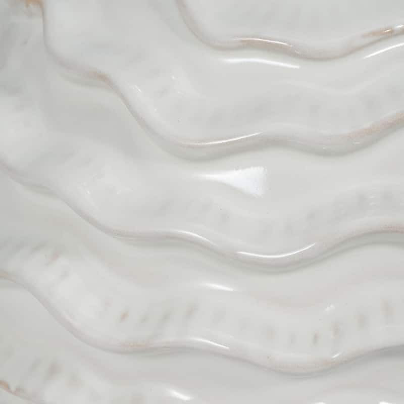 Sagebrook Home 27" White Ceramic Ruffles Table Lamp With Crystal Base - 15" x 16" x 27"