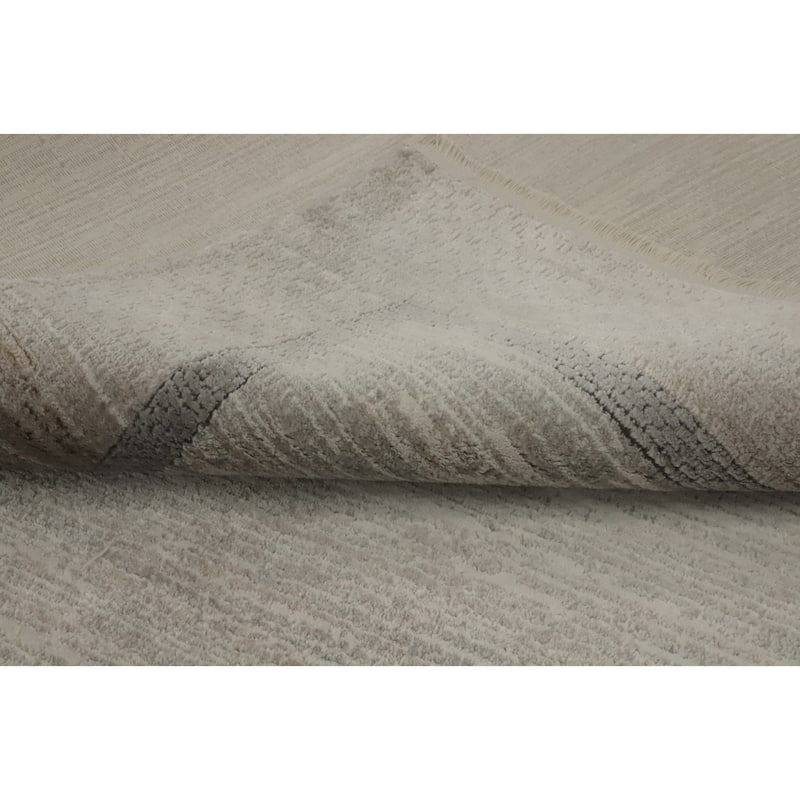 Machine Made Oriental Polyester Carpet Modern Geometric Greys & Charcoal Modern Area Rug - 7' 5'' X 5' 2''