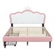 preview thumbnail 20 of 30, Upholstered Princess Bed with Crown Headboard