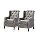 preview thumbnail 82 of 87, Debora Wingback Button Tufted Push-back Recliners (Set of 2)