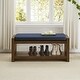 preview thumbnail 8 of 23, 40"Accent Bench with Lower Shelf Shoe Rack, Padded Seating Bench, Modern Compact Bed End Bench with Storage, Removable Cushion Navy Blue