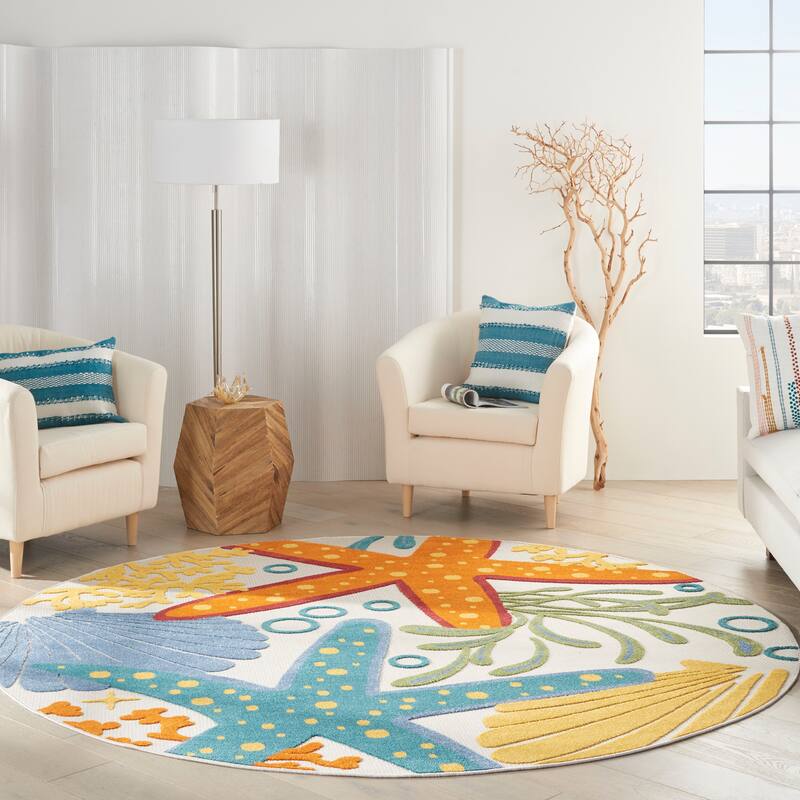 Nourison Aloha Coastal Starfish Indoor/Outdoor Area Rug