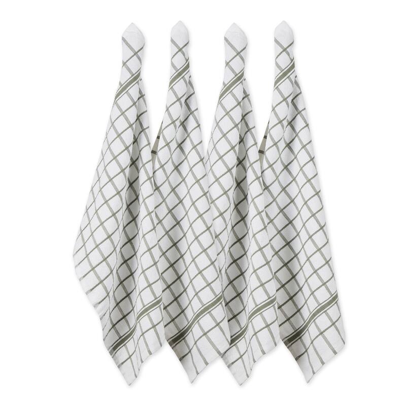 DII Artichoke Windowpane Terry Dishtowel (Set of 4) - Green