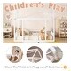 preview thumbnail 4 of 3, House Roof Floor Bed with Wooden Frame, Safety and Quality Guaranteed for Kids, Full Size