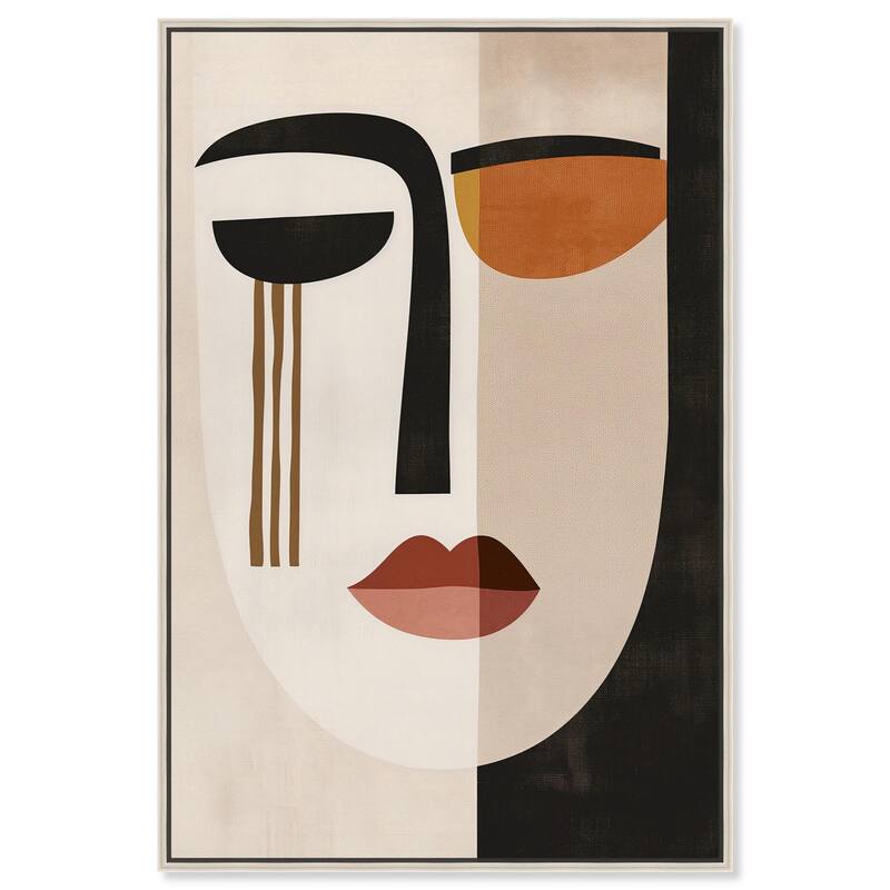 Face Moderne III Canvas by Art Remedy - Silver - 20" x 30"