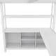 preview thumbnail 10 of 12, Off White Full Size Metal Loft Bed with Wardrobe And L-shaped Desk, Storage Cubes and Shelves for Kids, Teens, Adults