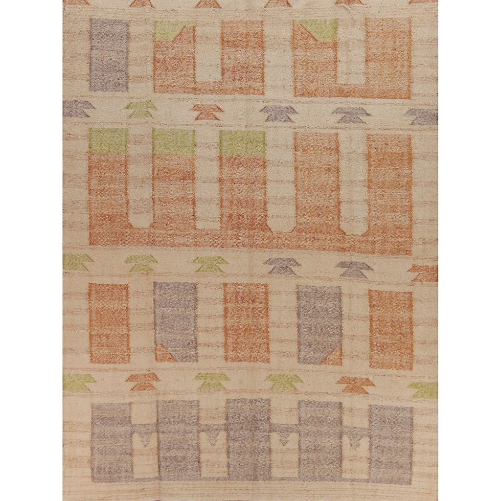 Hand Woven Oriental 100% Jute Carpet Southwestern Modern Beige & Ivories Kilim Area Rug - 11' 3'' X 9' 8''