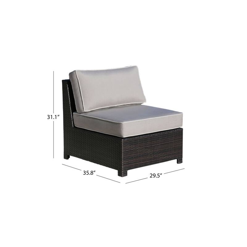 Abbyson Monaco Brown and Grey Armless Chair