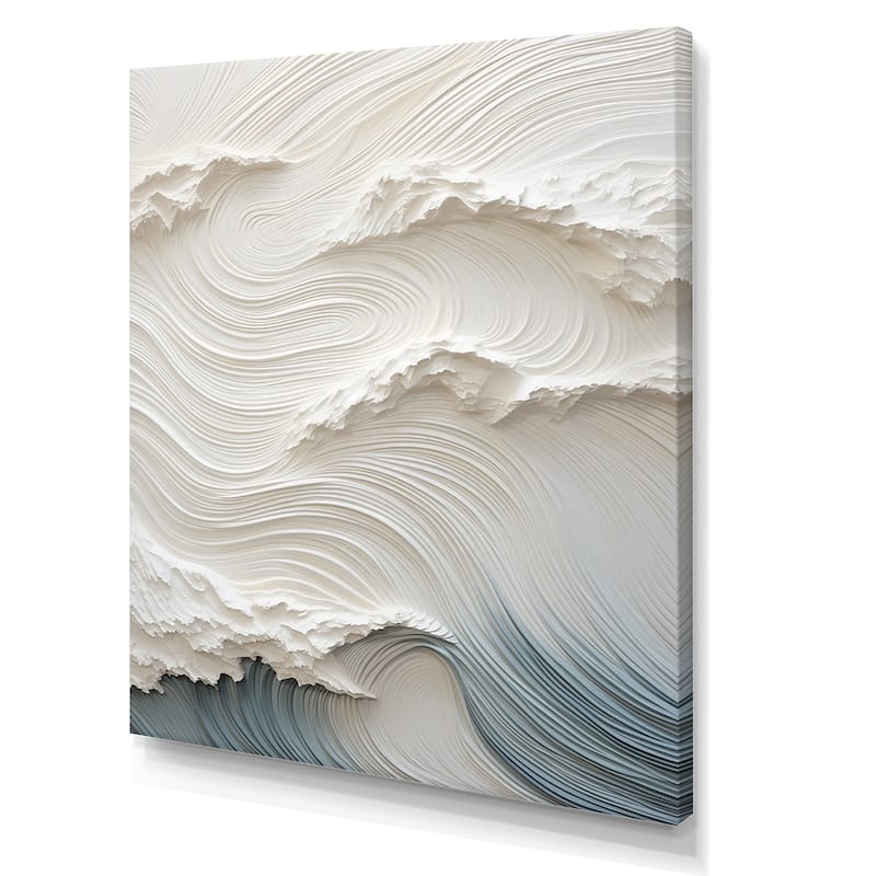 Designart "White And Blue Wave Papercut Style I" Coastal Waves Wall Art