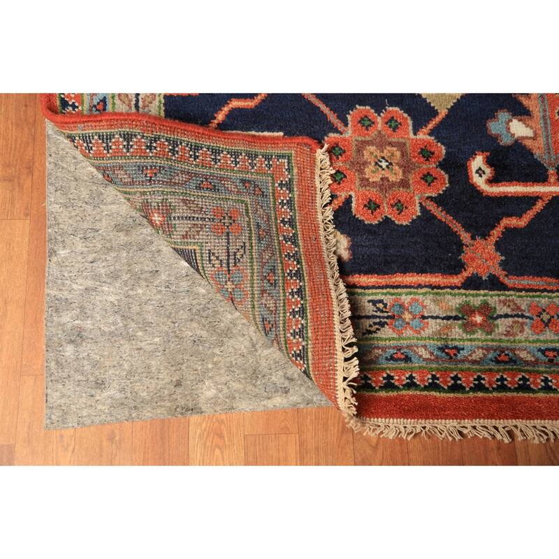 Orange Medallion Heriz Serapi Oriental Large Rug Handmade Wool Carpet - 16'4"x 24'6"