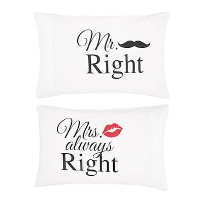 Mr & Mrs Right Pillowcase Set