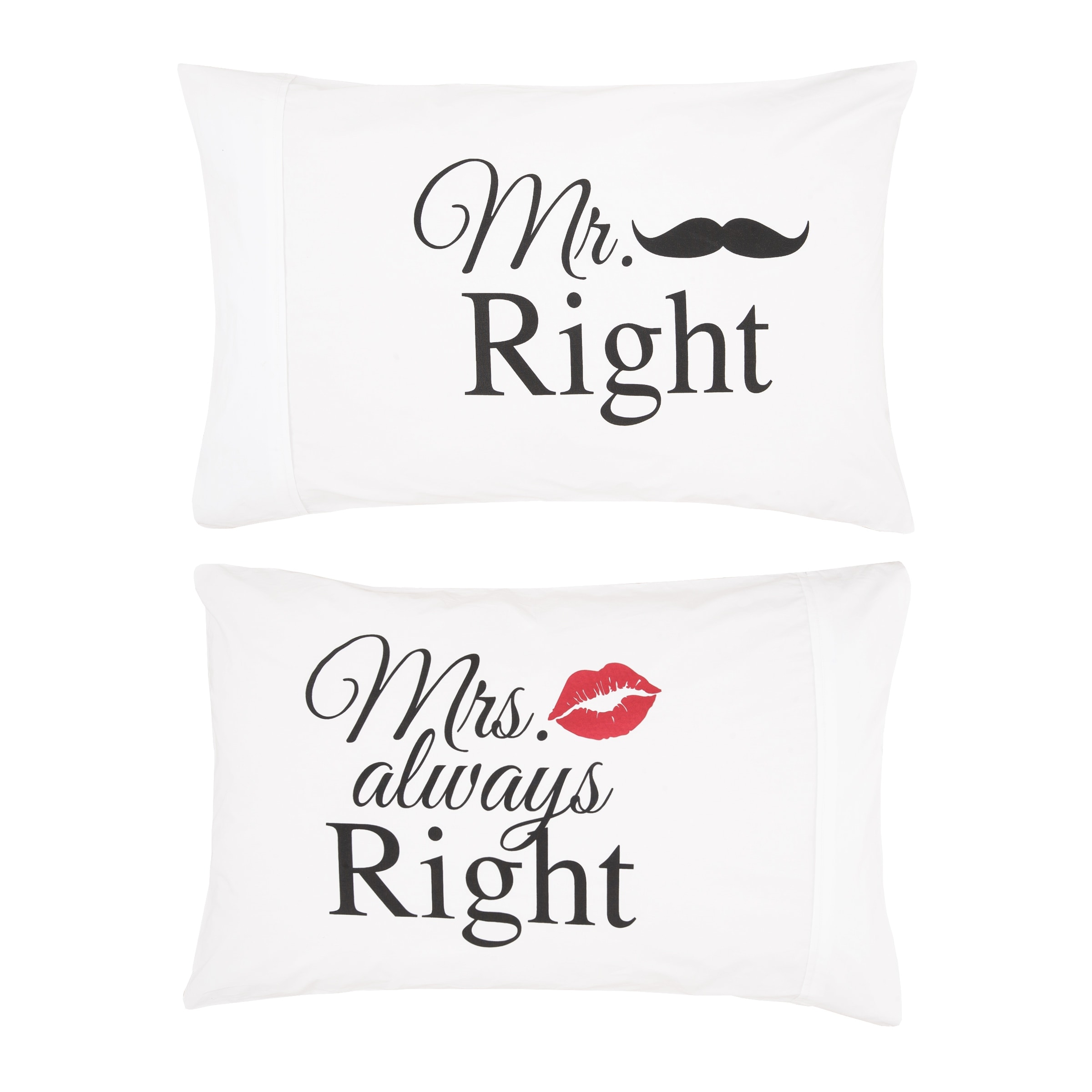 Mr & Mrs Right Pillowcase Set