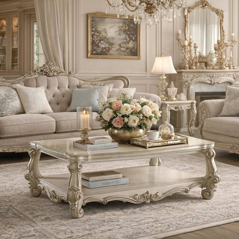 Imperial Coffee Table, Bone White