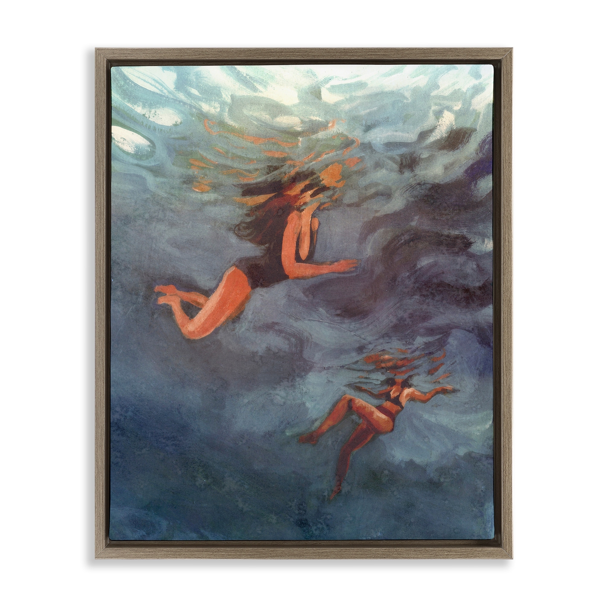 Stupell Underwater Summer's Dance Framed Floater Canvas Wall Art Design By Victoria Barnes