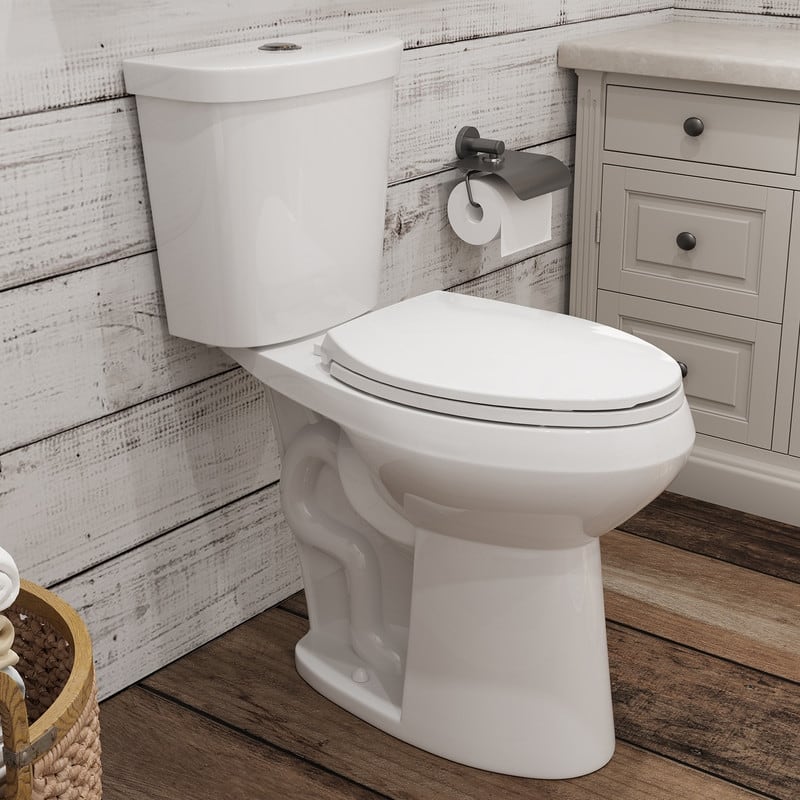 HOROW 21 in. Extra Tall 2-Piece 1.28 GPF Elongated Toilet in White with Comfortable Chair Height Seat and 1000g Powerful Flush