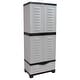 preview thumbnail 2 of 13, Sunnydaze 3-Shelf Plastic Lockable Storage Cabinet - 57.5" Gray with Charcoal Trim