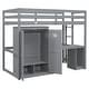 preview thumbnail 17 of 22, Twin Size Loft Bed with Integrated Wardrobe, Desk, and Storage Drawers, Space-Saving White Design