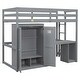 preview thumbnail 5 of 10, Twin Size Loft Bed with Wardrobe and Desk