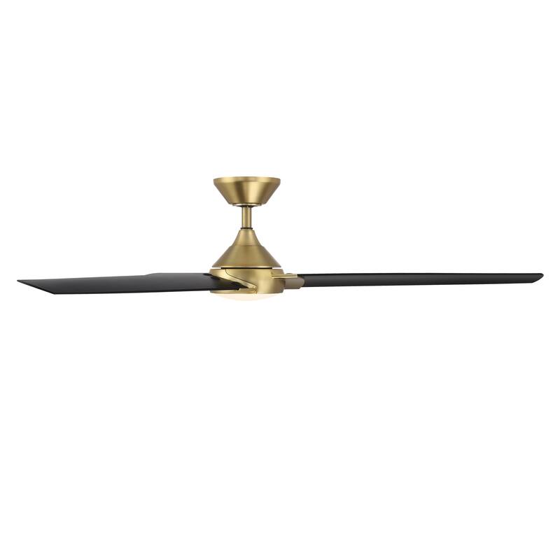 Zelda Indoor Outdoor 3-Blade Smart Ceiling Fan 60in with 3000K LED and Remote Control-REMOVE FINISH - 60