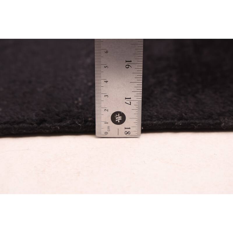 ECARPETGALLERY Hand-knotted Pak Finest Gabbeh Black Wool Rug - 4'0 x 5'9