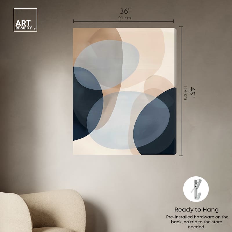 Art Remedy In My Thoughts Gallery Wrapped Abstract Shapes 1 Piece Canvas Wall Art