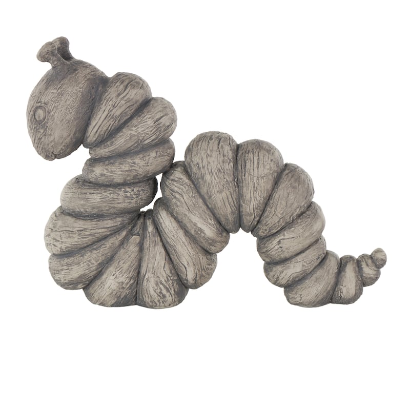 Polyresin Worm Textured Sculpture - Gray - Roche River Decor - 4"W x 15"L x 11"H