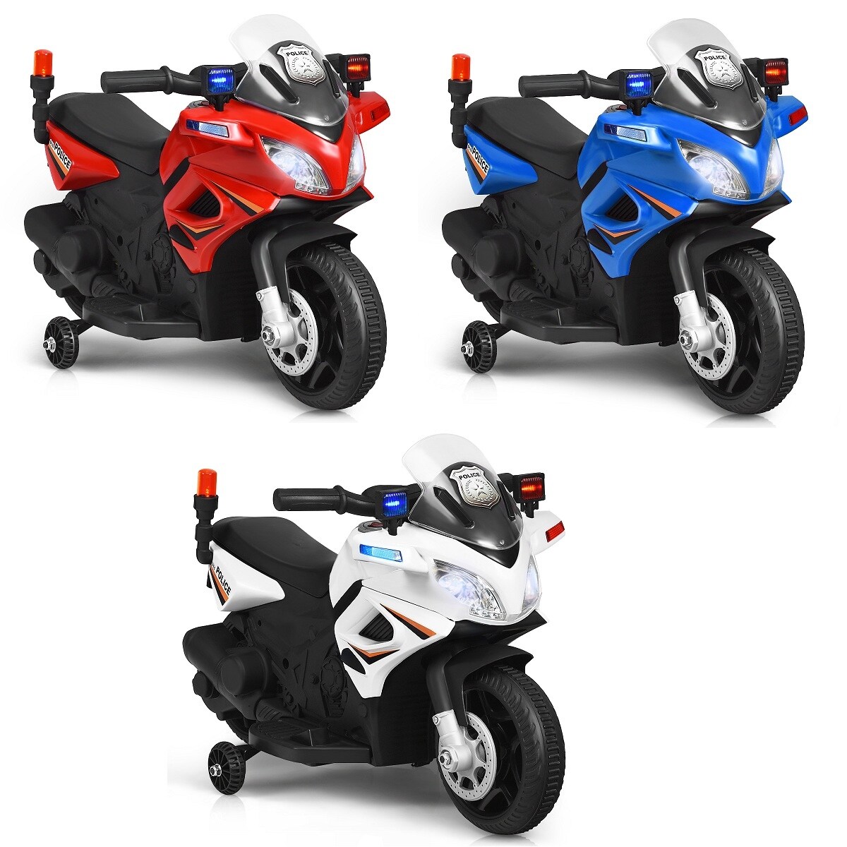 6v ride on police bike