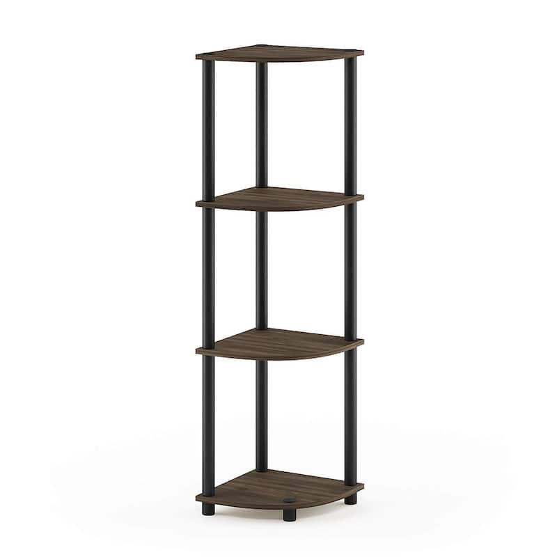 4 Tiers Wood Household Shelving Unit in Walnut/Black (11.6 in. W x 43.5 in. H x 11.6 in. D)