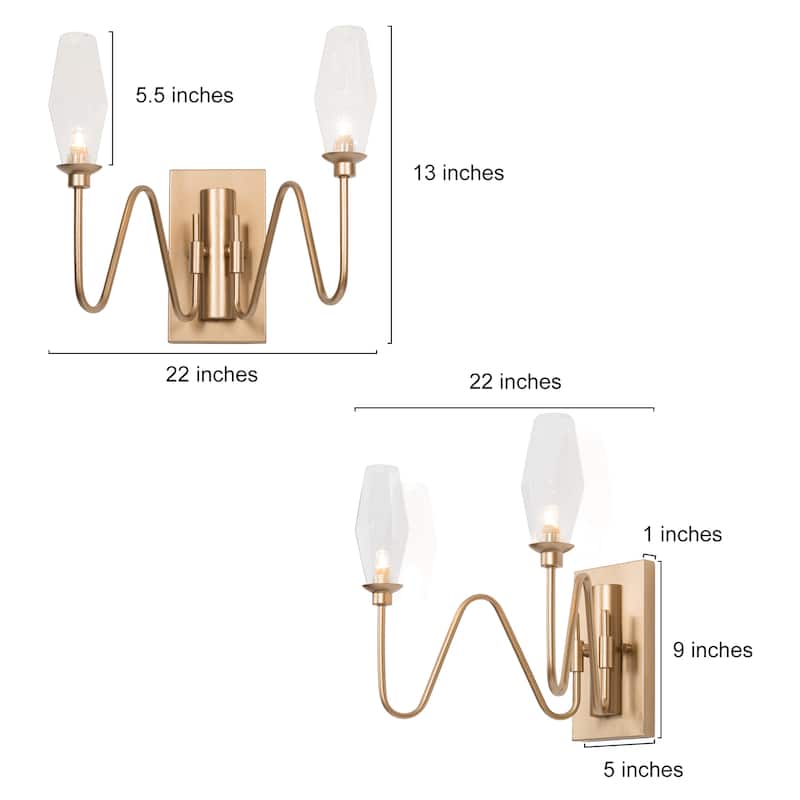 Vendange Modern Rustic Flower Bathroom Vanity Lights Wall Sconce Glass Bedroom