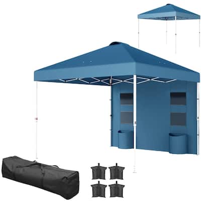Sea Blue Outdoor Canopy Tent 10×10 ft with UV50+ Oxford Fabric - 116.9" L x 116.9" W x 113" H