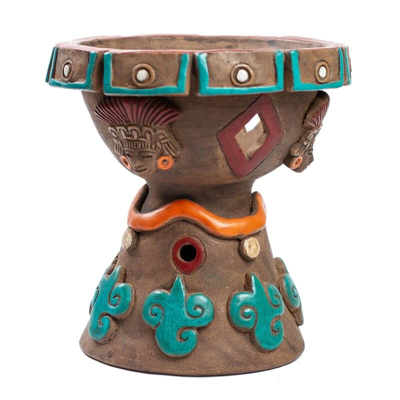 Novica Handmade Footed Censer Decorative Ceramic Vessel