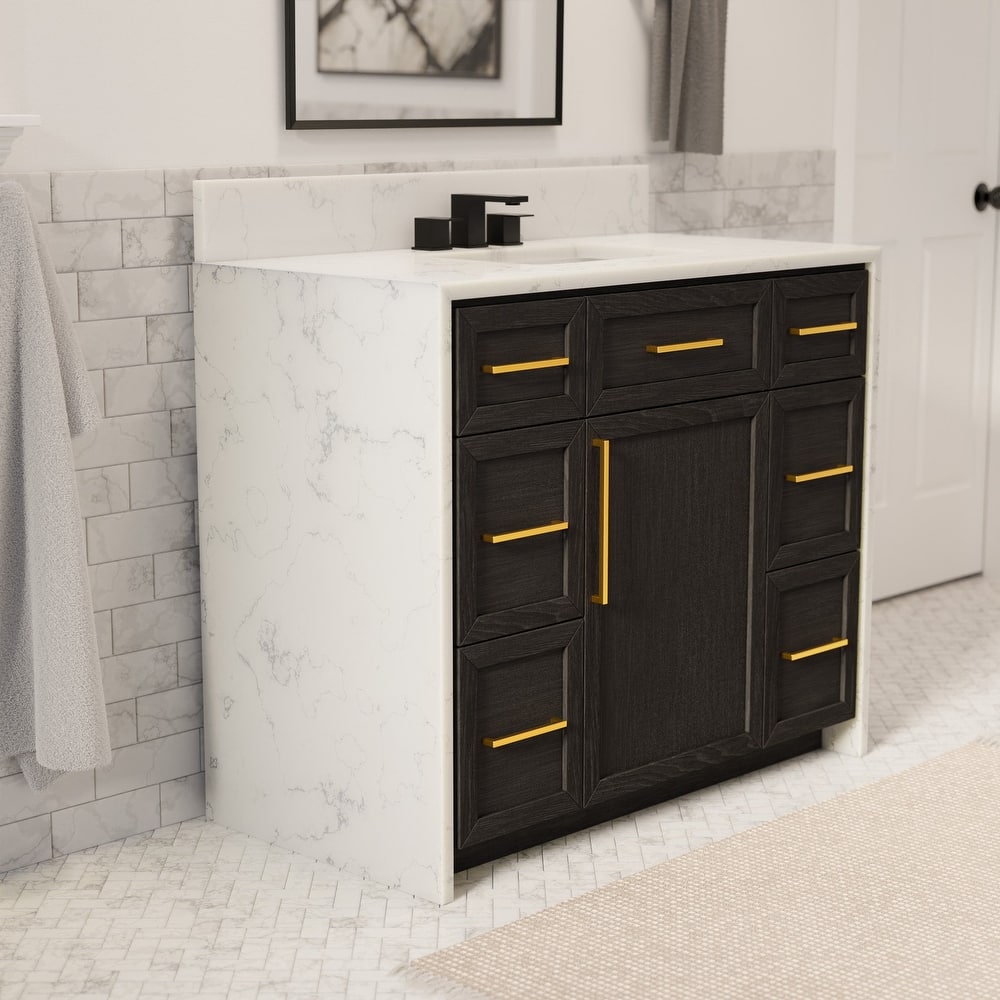 KitchenBathCollection Palisade 42" Waterfall Vanity with Engineered Marble Top