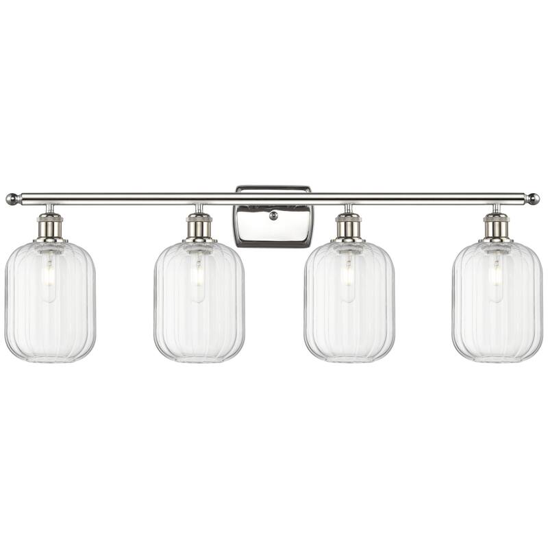 Innovations Lighting Endless Possibilities Ballston - Preston - 4 Light 37" Jar Shade Bath Vanity Light - Clear/Polished Nickel