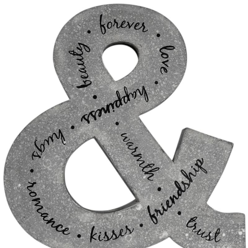 HomeRoots 20" X 18" Black And Gray Galvanized Metal Ampersand Hanging Wall Decor