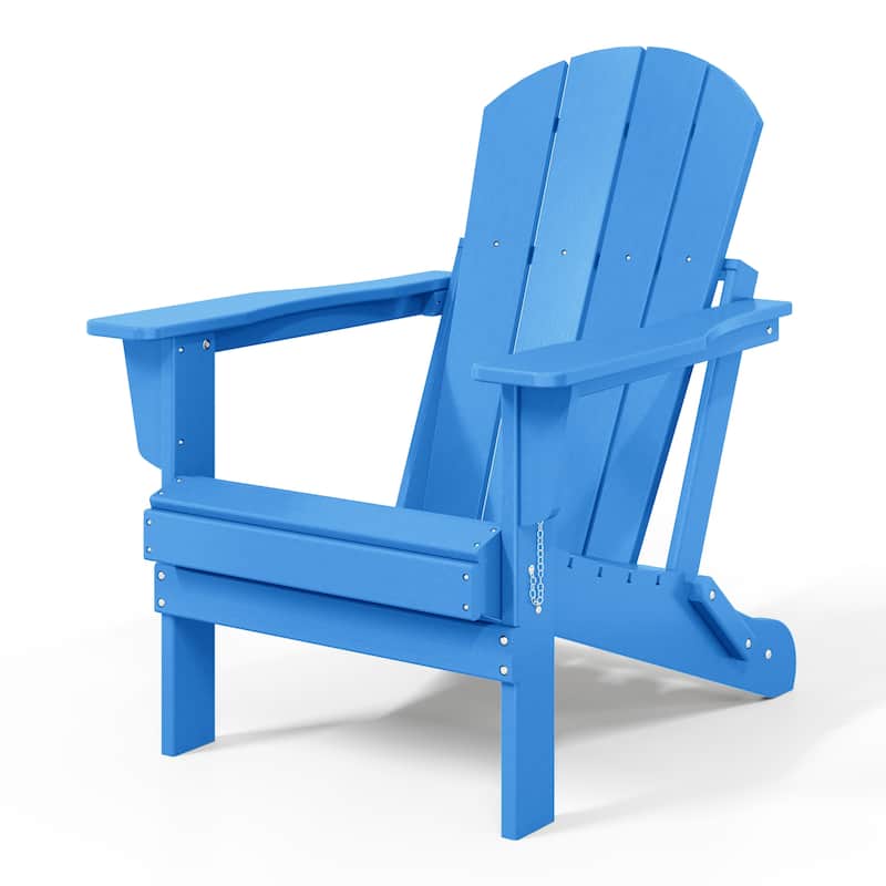 Polytrends Laguna Weather Resistant Outdoor Patio Folding Adirondack Chairs (Set of 4)