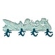 preview thumbnail 1 of 8, Cast Iron Sealife Plaque With Coral Hooks - Coastal Wall Decor - 5.75 X 15.5 X 2 inches