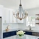 preview thumbnail 1 of 8, Mid-century Modern 6-Light Empire Crystal Beaded Chandelier Black Gold French Country Boho/ Coastal Dining Room Lighting