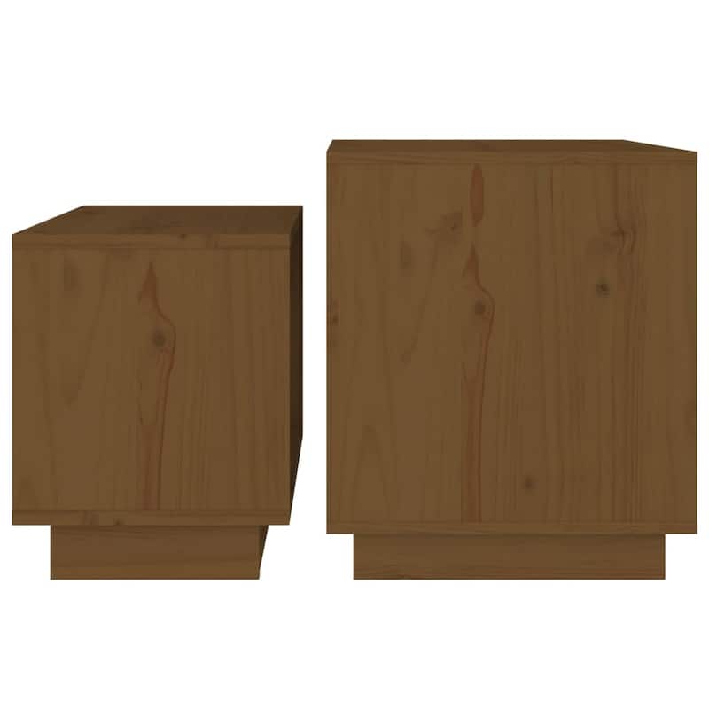 vidaXL Coffee Tables 2 pcs Nesting Table End Table Nightstand Solid Wood Pine - 19.7" x 15.7" x 18.5"