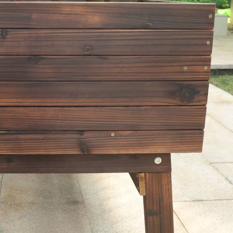 VEIKOUS 6 FT Oversized Cedar Raised Garden Bed with Legs, Large Planter Box with Detachable Liner