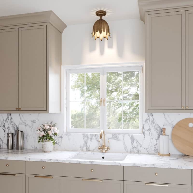 Acroma 1-Light Steel Dimmable Semi Flush Mount - N/A