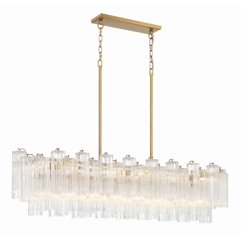 Addis 14 Light Aged Brass Chandelier - 51.75"W x 14.25"H x 14"D