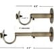 preview thumbnail 11 of 13, Adjustable Solid Zinc Curtain Rod Bracket Wall Holder, Fits Up to 1 1/8" or 1 1/4" Rod, 2 Pieces