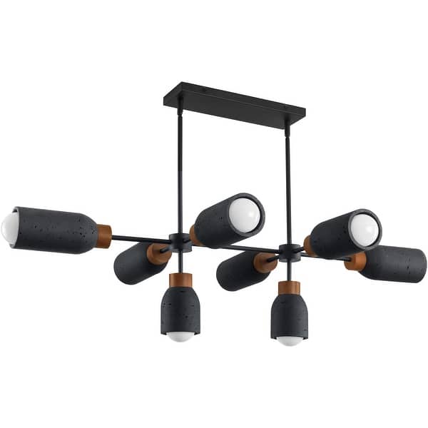 slide 2 of 8, Maxim 10628 Pompeii 8 Light 31" Wide Linear Pendant Lava Black