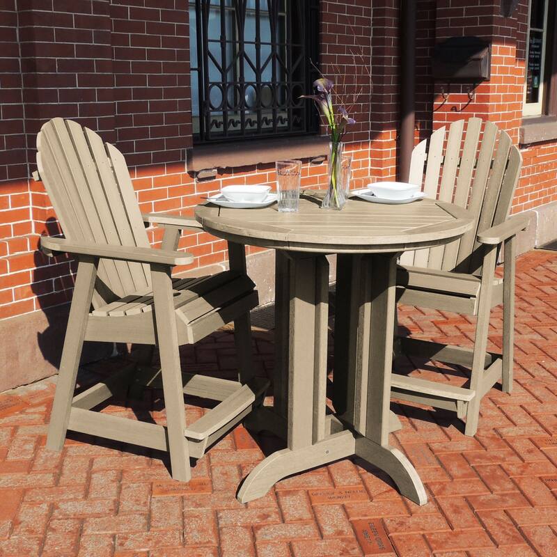 Highwood Commercial 3-Piece Adirondack 36" Bistro Counter Height Dining Set