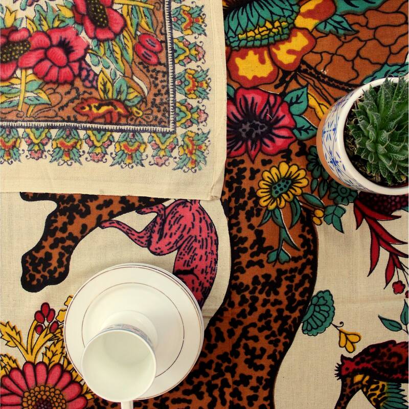Light weight Cotton Tree of Life Floral Vivacious Tablecloth Rectangle