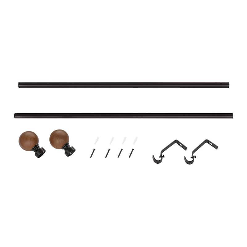 Acroma Adjustable Single Curtain Rod with Globe Ball Finial